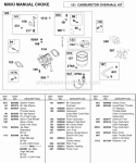Carburetor Nikki Manual Choke Diagram and Parts List for 583447-0217-E2  Briggs and Stratton Engine